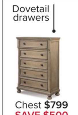 Leon's Windchester 5 drawer chest - grey offer