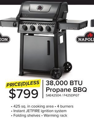 Leon's Napoleon freestyle 425 propane gas grill, graphite grey - f425dpgt offer