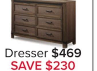 Leon's Rossco 6 drawer dresser - rustic oak offer