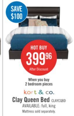 The Brick Clay queen platform bed offer