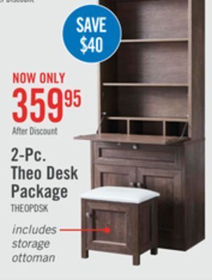 The Brick Theo fold-down desk with bookcase walnut oak offer