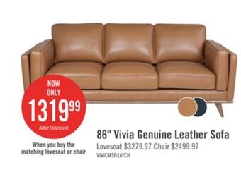 The Brick Vivia top-grain genuine leather sofa - caramel offer