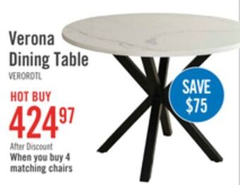 The Brick Verona round dining table offer