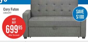 The Brick Corey velvet futon - grey offer