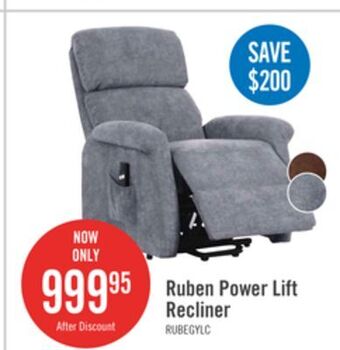 The Brick Ruben chenille power lift reclining chair - grey offer