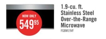 The Brick Frigidaire gallery 1.9 cu. ft. over-the-range microwave - fgbm19wnv offer