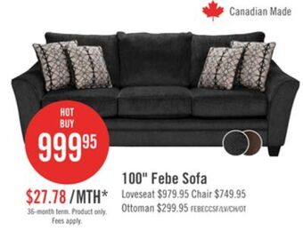 The Brick Febe chenille sofa - charcoal offer