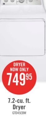 The Brick Ge 7.2 cu. ft. electric dryer with sanifresh cycle - gtd45ebmrws offer
