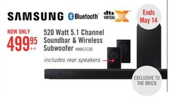 The Brick Samsung soundbar with wireless subwoofer and rear speaker kit - hw-b67c/zc offer