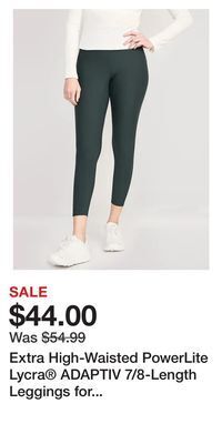 Old Navy Extra high-waisted powerlite lycra® adaptiv 7/8-length leggings for women offer