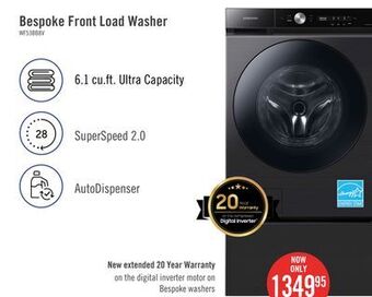 The Brick Samsung bespoke 6.1 cu. ft. smart front-load washer - wf53bb8700avus offer