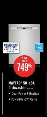 The Brick Maytag front-control dishwasher with dual power filtration - mdb4949skz offer
