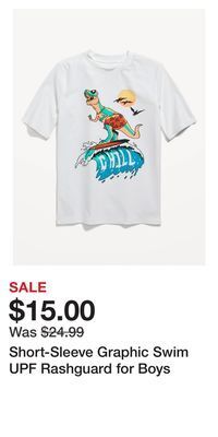 Old Navy Short-sleeve graphic swim upf rashguard for boys offer