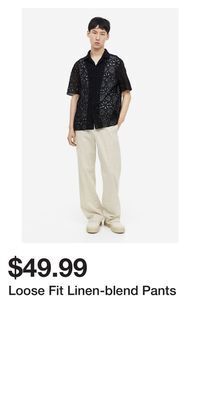 H&M Loose fit linen-blend pants offer