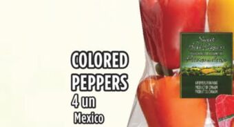 Marché Adonis Colored peppers offer