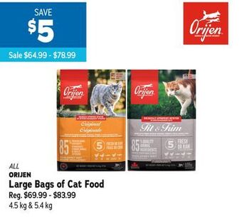 Ren’s Pets Depot Orijen large bags of cat food offer