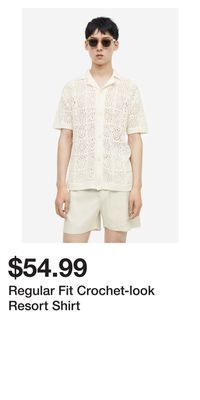 H&M Regular fit crochet-look resort shirt offer