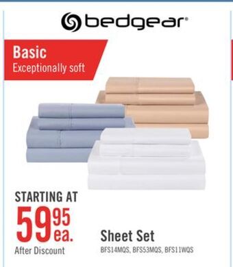 The Brick Bedgear basic 4-piece queen sheet set - mist offer