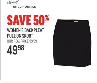 Sport Chek Greg norman women's backpleat pull-on skort offer