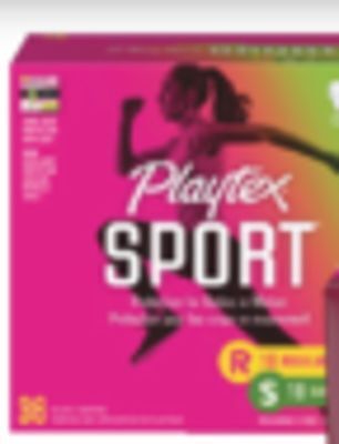 Shoppers Drug Mart Playtex sport tampons (32's-36's) offer