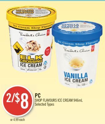 Shoppers Drug Mart Pc shop flavours ice cream offer