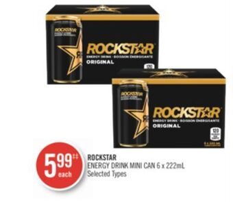 Shoppers Drug Mart Rockstar energy drink mini can offer