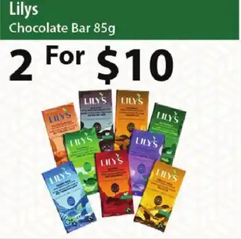 Healthy Planet Lilys chocolate bar offer