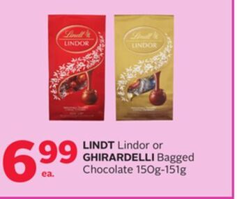 Rexall Lindt lindor or ghirardelli bagged chocolate offer