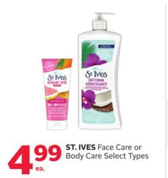 Rexall St. ives face care or body care offer