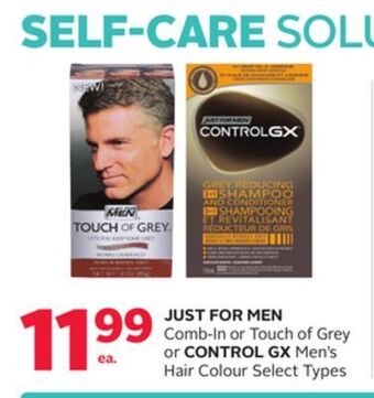 Rexall Just for men comb-in or touch of grey or control gx men's hair colour offer