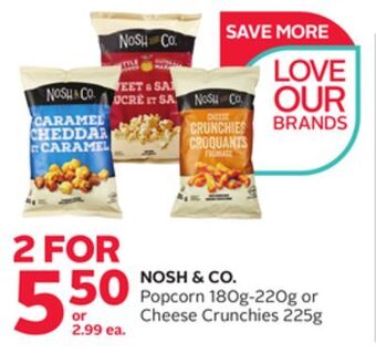 Rexall Nosh & co. popcorn 180g-220g or cheese crunchies 225g offer