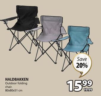 JYSK Haldbakken outdoor folding chair offer