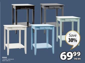 JYSK Poole 1-drawer nightstand offer