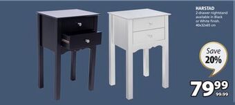 JYSK Harstad 2-drawer nightstand offer