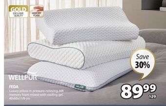 JYSK Feda luxury pillow in pressure-relieving air memory foam mixed with cooling gel offer