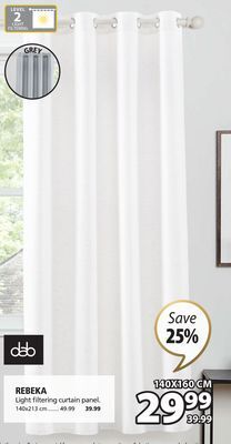 JYSK Rebeka light filtering curtain panel offer