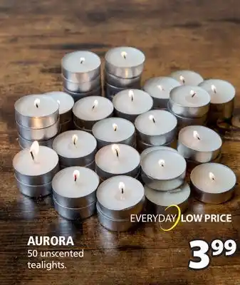 JYSK Aurora 50 unscented tealights offer