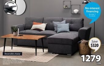 JYSK Hale practical 3-seat media sleeper easily converts into a comfortable bed offer