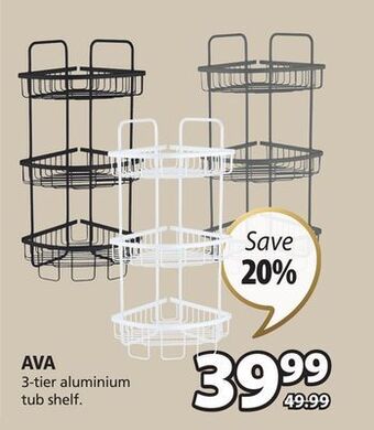 JYSK Ava 3-tier aluminium tub shelf offer