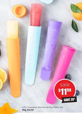 Kitchen Stuff Plus 4 pc. freezipop silicone ice pop maker set offer