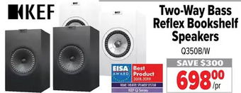 2001 Audio Video Kef two-way bass reflex bookshelf speakers offer