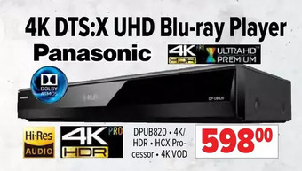 2001 Audio Video Panasonic 4k dts:x uhd blu-ray player offer