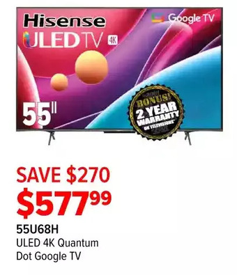 2001 Audio Video Hisense 55 uled 4k quantum dot google tv offer