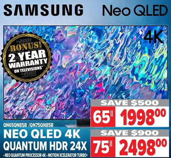 2001 Audio Video Samsung neo qled 4k quantum hdr 24x 65 | 75 offer