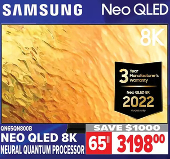 2001 Audio Video Samsung neo qled 8k neural quantum processor 65 offer