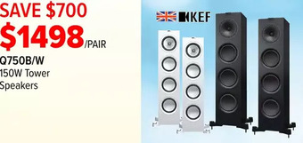 2001 Audio Video Kef 150w tower speakers offer