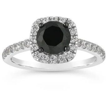 Charm Diamond 10k white gold black & white 1.45ctw diamond bridal ring offer