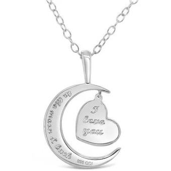 Charm Diamond Sterling silver diamond moon & heart pendant offer