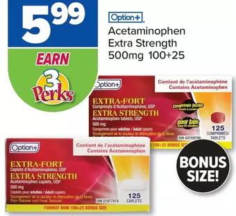 PharmaChoice Option+ acetaminophen extra strength offer
