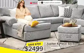 Leon's Jupiter 4-piece sectional | ottoman offer